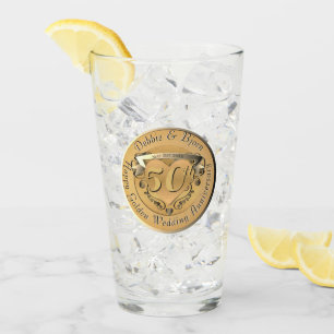 Verre 50e anniversaire du Mariage Emblème d'or