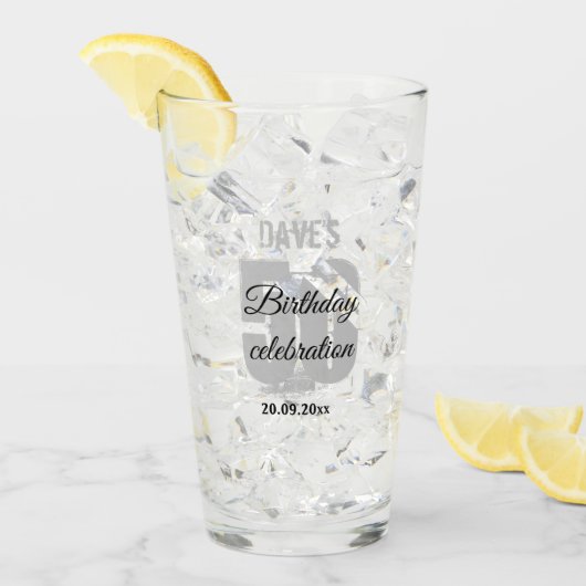 Verre 50e anniversaire n'importe quel âge Fête personnal (Devant glace)