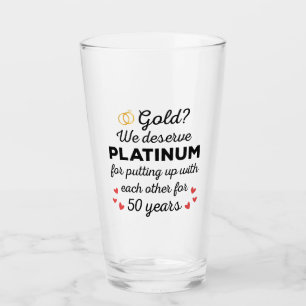 Verre 50ème anniversaire de Mariage I - Gold Funny Coupl