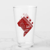 Verre 51e - État de Washington DC Drapeau Borderline (Dos)