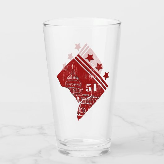 Verre 51e - État de Washington DC Drapeau Borderline (Dos)