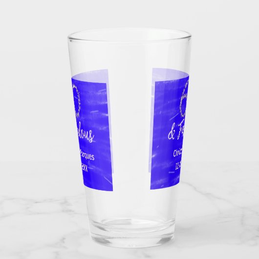 Verre 60 & fabuleux anniversaire bleu argent ajouter nom (Droite)