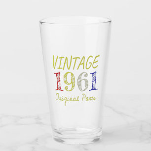 Verre 60e anniversaire Cadeau Vintage 1961 Pièces origi