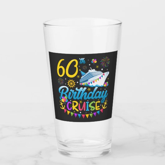 Verre 60e anniversaire Croisière B-Day fête Boire (Devant)