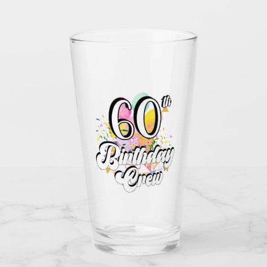 Verre 60e Anniversaire Équipage de 60 équipes Boire du v (Devant)