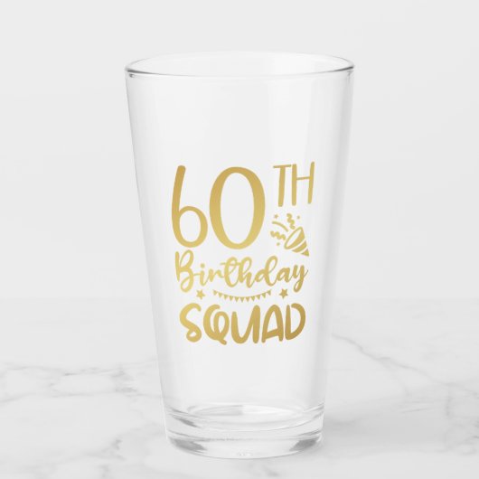 Verre 60e Anniversaire Équipe 60 Partie Boire (Devant)