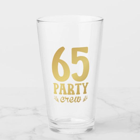 Verre 65 Équipage de fête 65e anniversaire Boire (Devant)