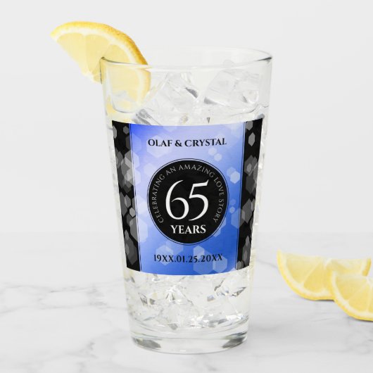 Verre 65e anniversaire de l'élégant Mariage Blue Sapphir (Devant glace)