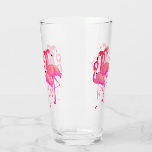 Verre 6 Flamants roses rose vif (Gauche)