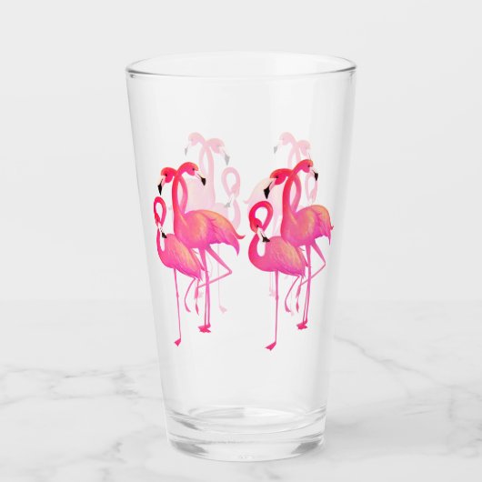 Verre 6 Flamants roses rose vif (Devant)