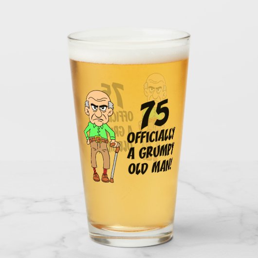 Verre 75e anniversaire officiellement Grumpy Vitrail (Devant (rempli))