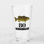 Verre 80e Anniversaire Basse Pêche à thème (Devant)