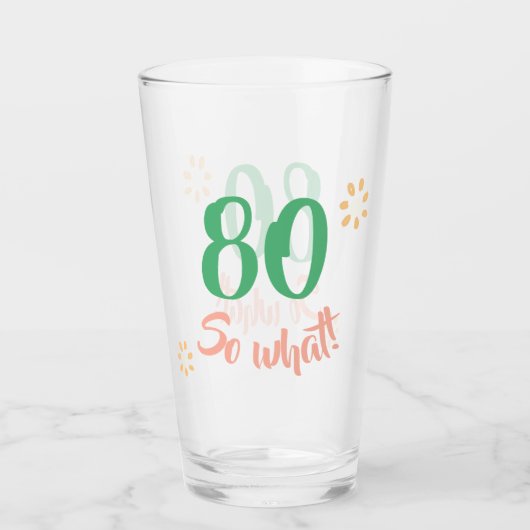 Verre 80e anniversaire Funny 80 alors que Floral (Devant)