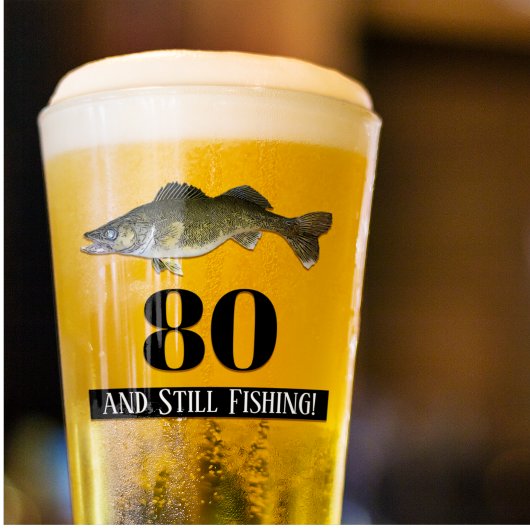 Verre 80e anniversaire Walleye Fishing Hommes