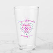 Verre 8e anniversaire 8 ans d'amour tourmaline coutume (Devant)