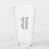 Verre à bière à initiale monogramme moderne (Dos)