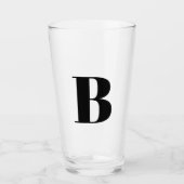 Verre à bière à initiale monogramme moderne (Devant)