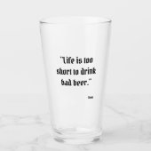Verre à bière avec citation drôle (Devant)