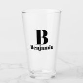 Verre à bière avec monogramme simple (Devant)