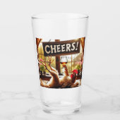 Verre à bière Coq Ivre Drôle (Devant)