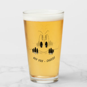 Verre à bière Curieux Yeux et Texte Attrayants Che