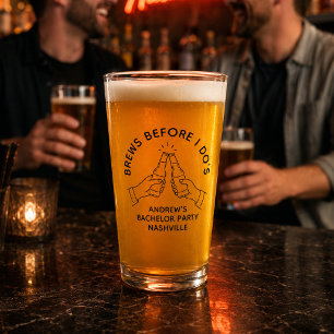 Verre à bière de pint pour l'enterrement de vie de