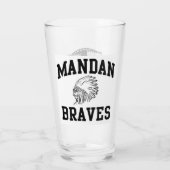 Verre à bière demi pinte Mandan Braves (Dos)