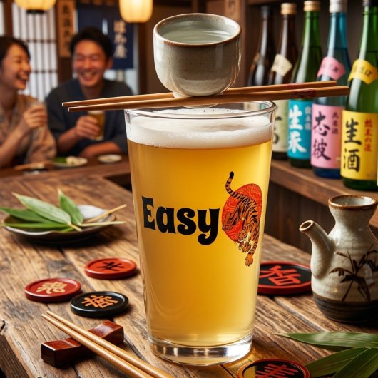 Verre à bière Easy Tiger – Typographie audacieuse