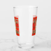 Verre à bière en pinte Tartan RED SCOTT + Initiale (Gauche)