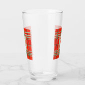 Verre à bière en pinte Tartan RED SCOTT + Initiale (Droite)