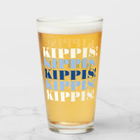 Verre à bière Kippis bleu et blanc