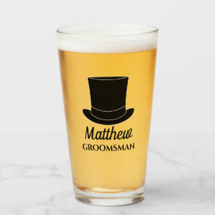 Verre à bière mariage Groomsman avec nom personnal