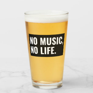Verre à bière No Music No Life – Noir et blanc gra
