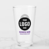 Verre à bière personnalisé 16oz avec logo et texte (Dos)