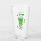 Verre à bière vert Joyeuse St. Patrick (Dos)