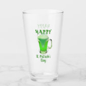Verre à bière vert Joyeuse St. Patrick (Devant)
