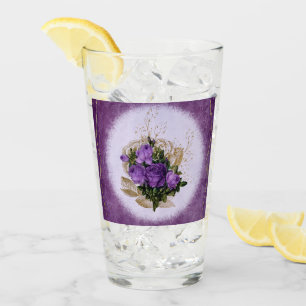 Verre à boire à motif floral violet