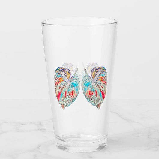 Verre à boire avec Anthurium modifié (Devant)