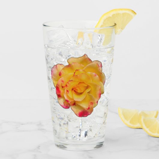 Verre à boire jaune et rose vibrant (Dos glace)