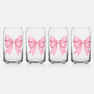 Verre à boire mignon avec nœud en satin rose
