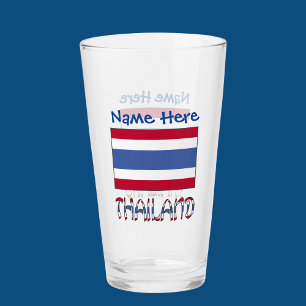 Verre à boire personnalisé avec drapeau thaïlandai