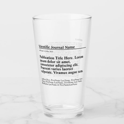 Verre à boire personnalisé pour les publications (Devant)