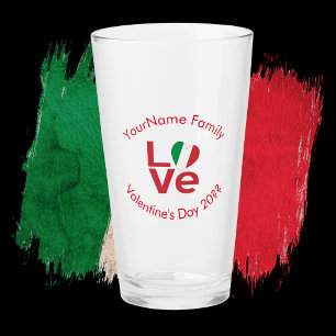 Verre à boire personnalisé Rouge D'AMOUR Drapeau I