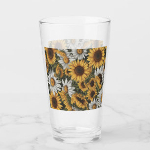 Verre à boire - Tournesol blanc et jaune #4