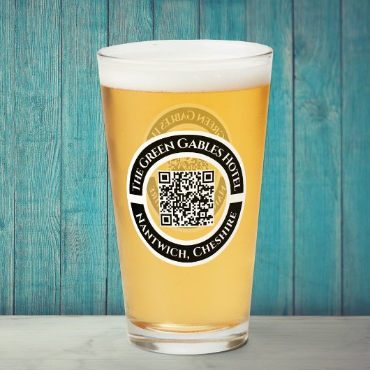 Verre à boissons d'hôtel ou de bar avec code QR
