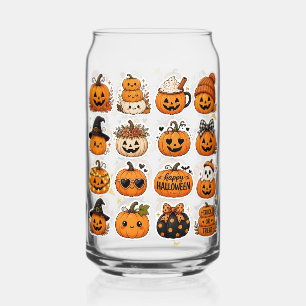 Verre à café glacé Happy Halloween citrouilles