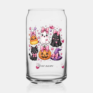 Verre à café glacé Happy Halloween citrouilles