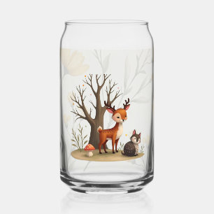 Verre à Canette Imprimé Cerf Fantaisiste & Hérisso