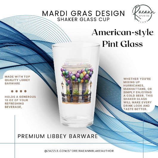 Verre à cocktail design Mardi Gras