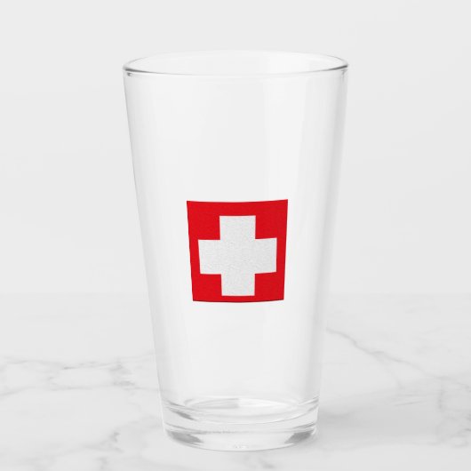 Verre à drapeau suisse (Devant)